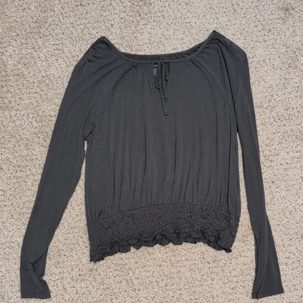 American Eagle Outfitters Dark Gray Blouse